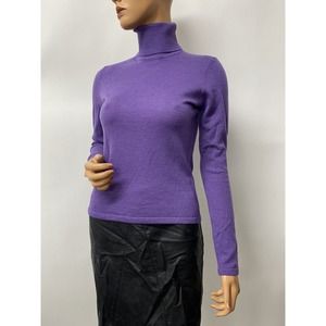 barrie pace 100% marino wool italian yarn size small turtleneck purple